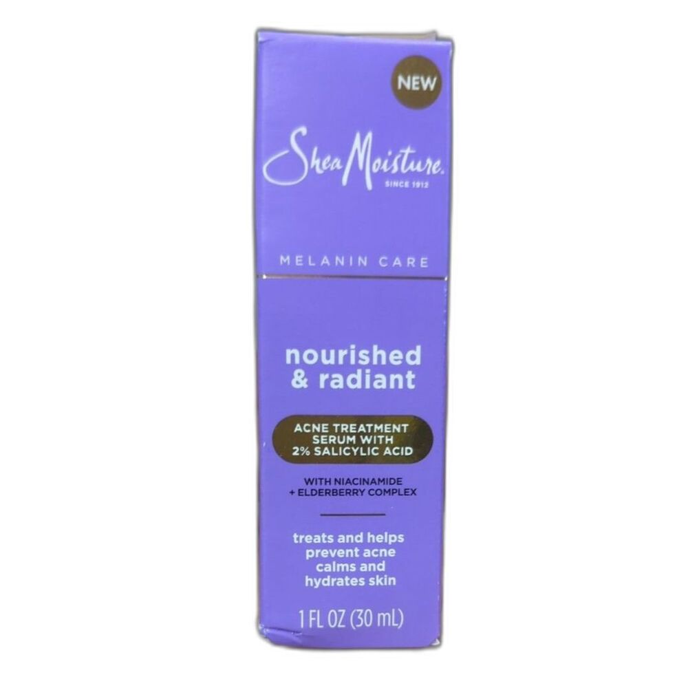 Shea Moisture Acne Treatment Serum Melanin Care Nourished & Radiant 1 Fl Oz